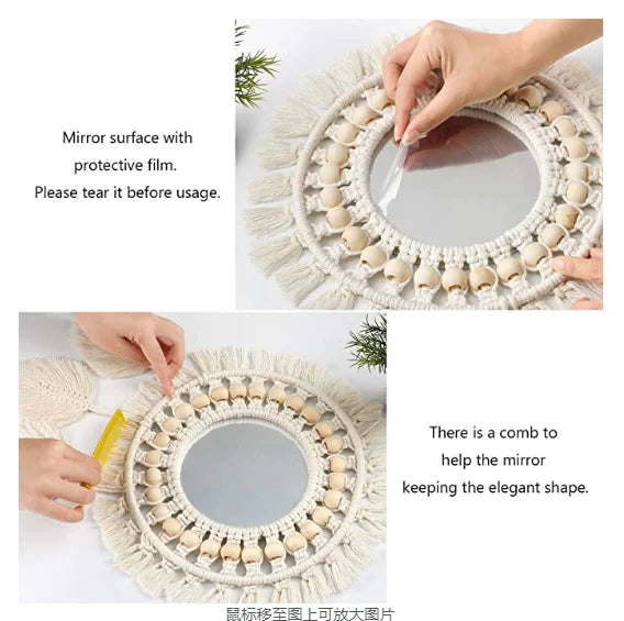 Boho Macrame Mirror
