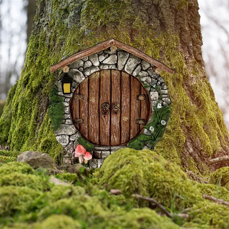 Miniature Fairy Gnome Door Figurines for Garden Decor