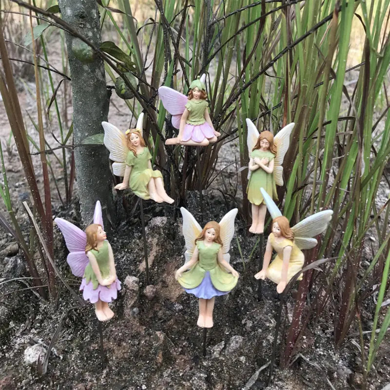 6 Pcs Mini Fairy Figurines Resin Garden Decoration Set