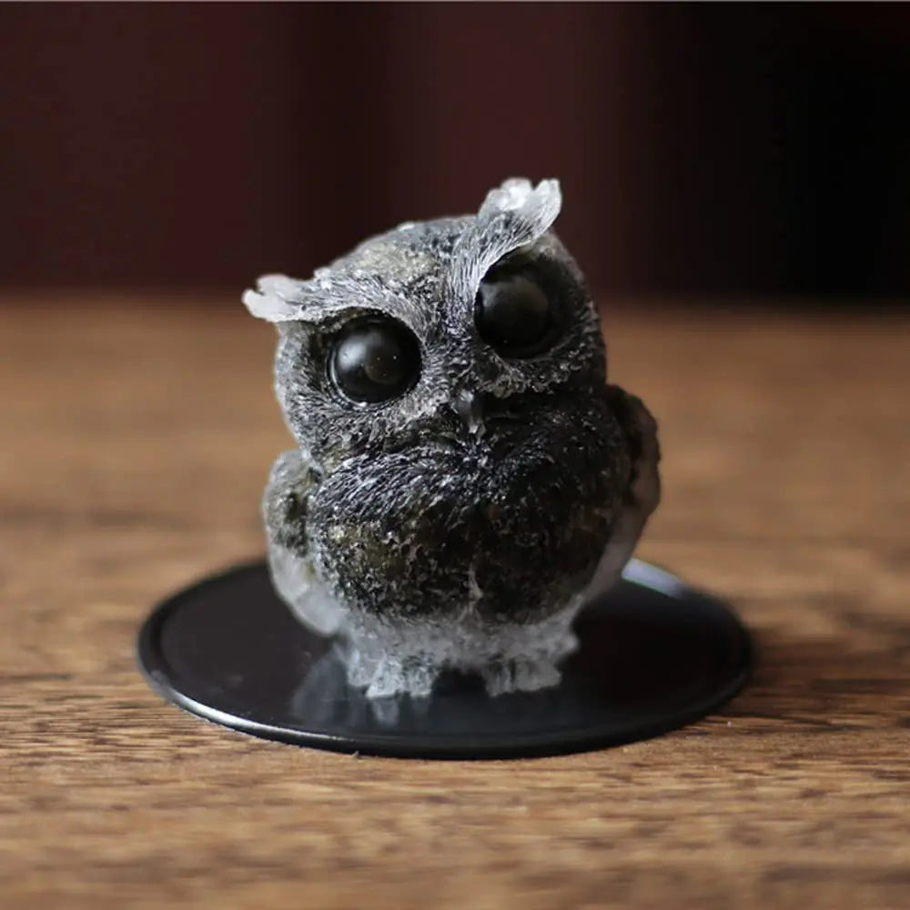 Precious Wisdom Black Obsidian Owl
