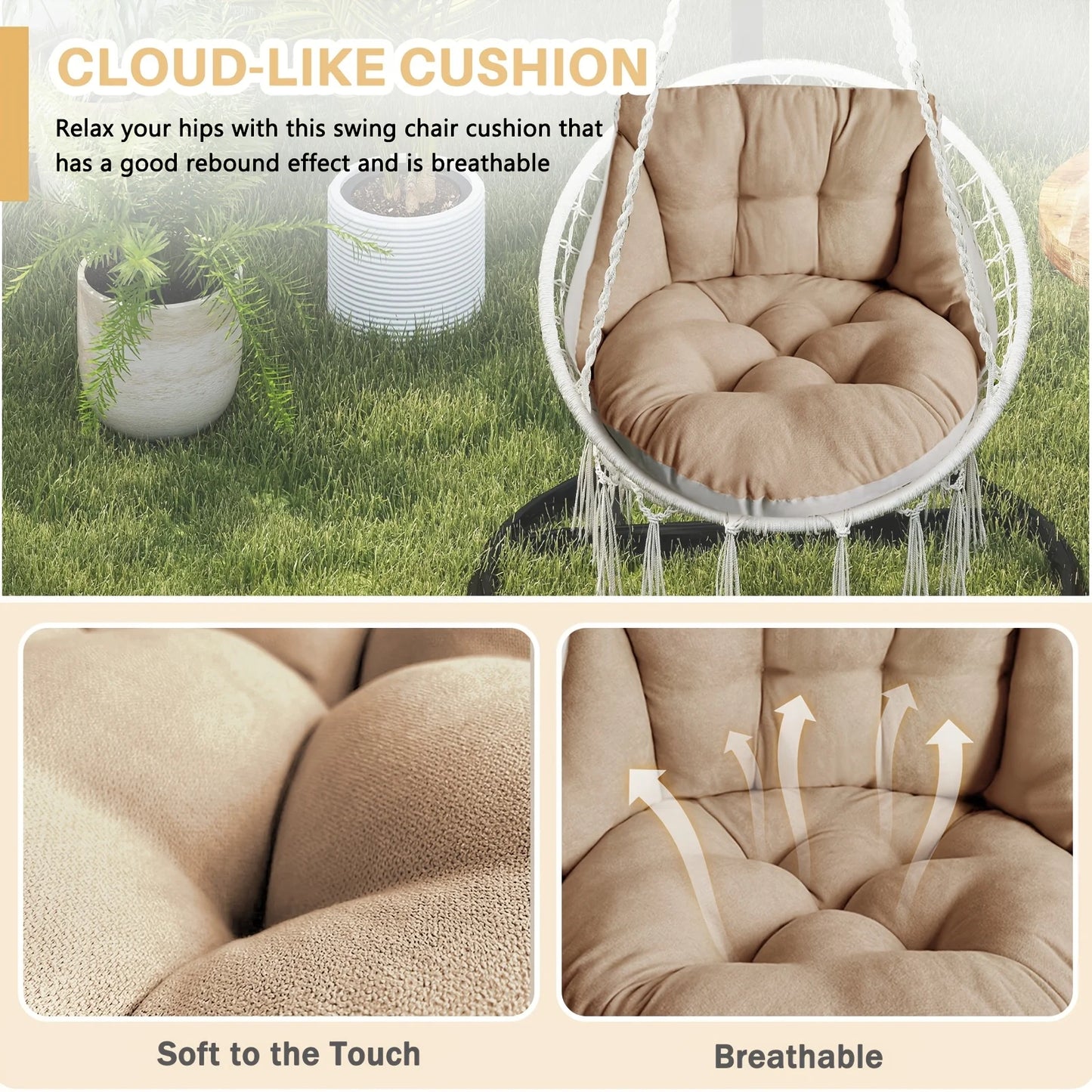 Crystal Velvet Hanging Chair Cushion