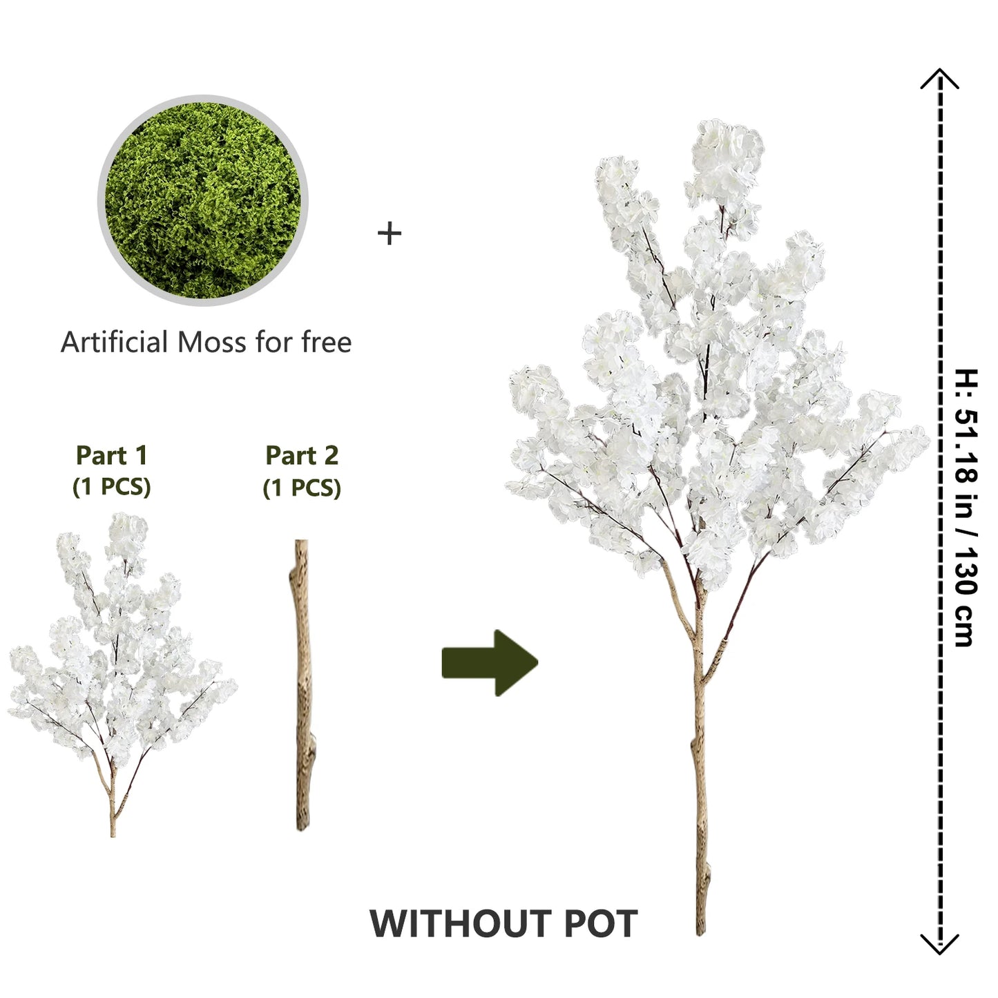 The Fairy Tree - Artificial White Cherry Plant