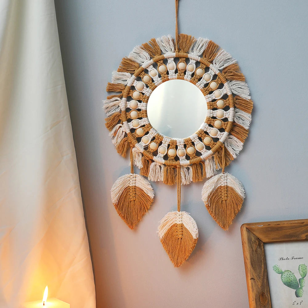 Boho Macrame Mirror