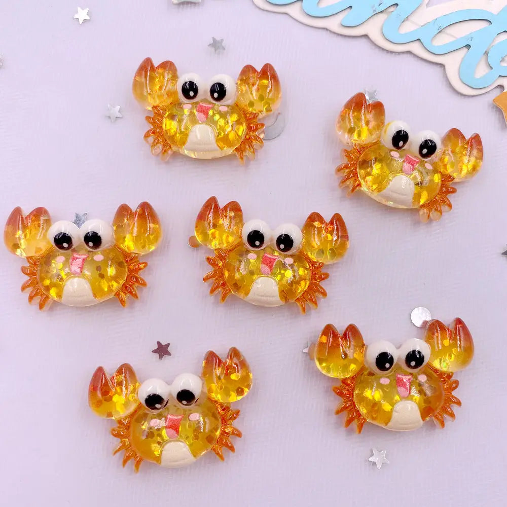 Sparkly Sea Life Assortment (10pcs )Glitter Colorful Resin