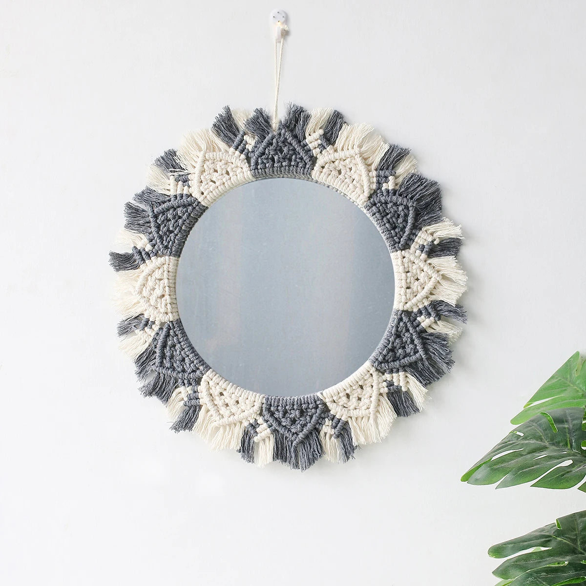 Boho Macrame Mirror