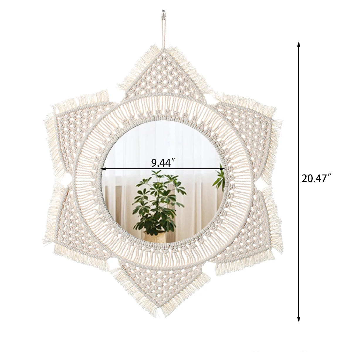 Boho Macrame Mirror