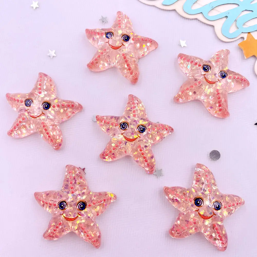 Sparkly Sea Life Assortment (10pcs )Glitter Colorful Resin