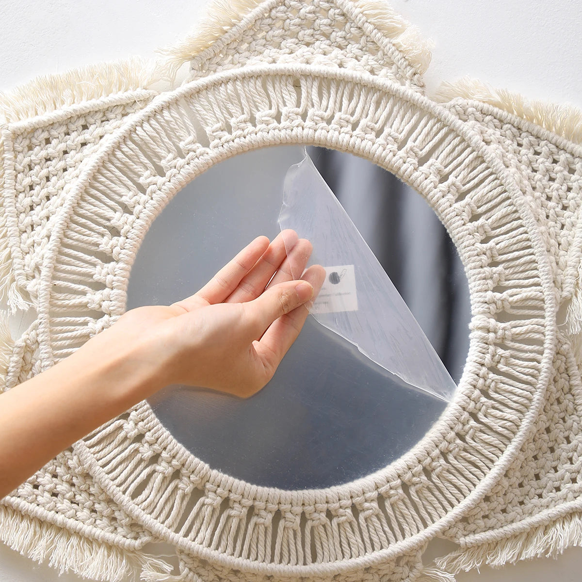 Boho Macrame Mirror