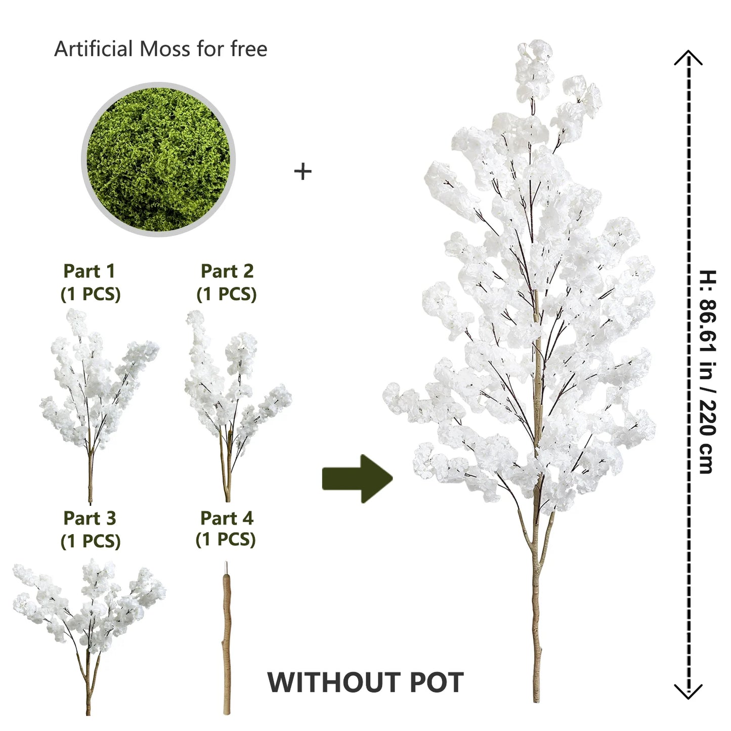 The Fairy Tree - Artificial White Cherry Plant