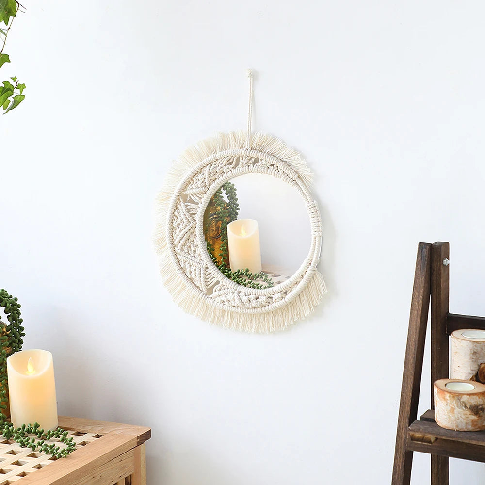 Boho Macrame Mirror