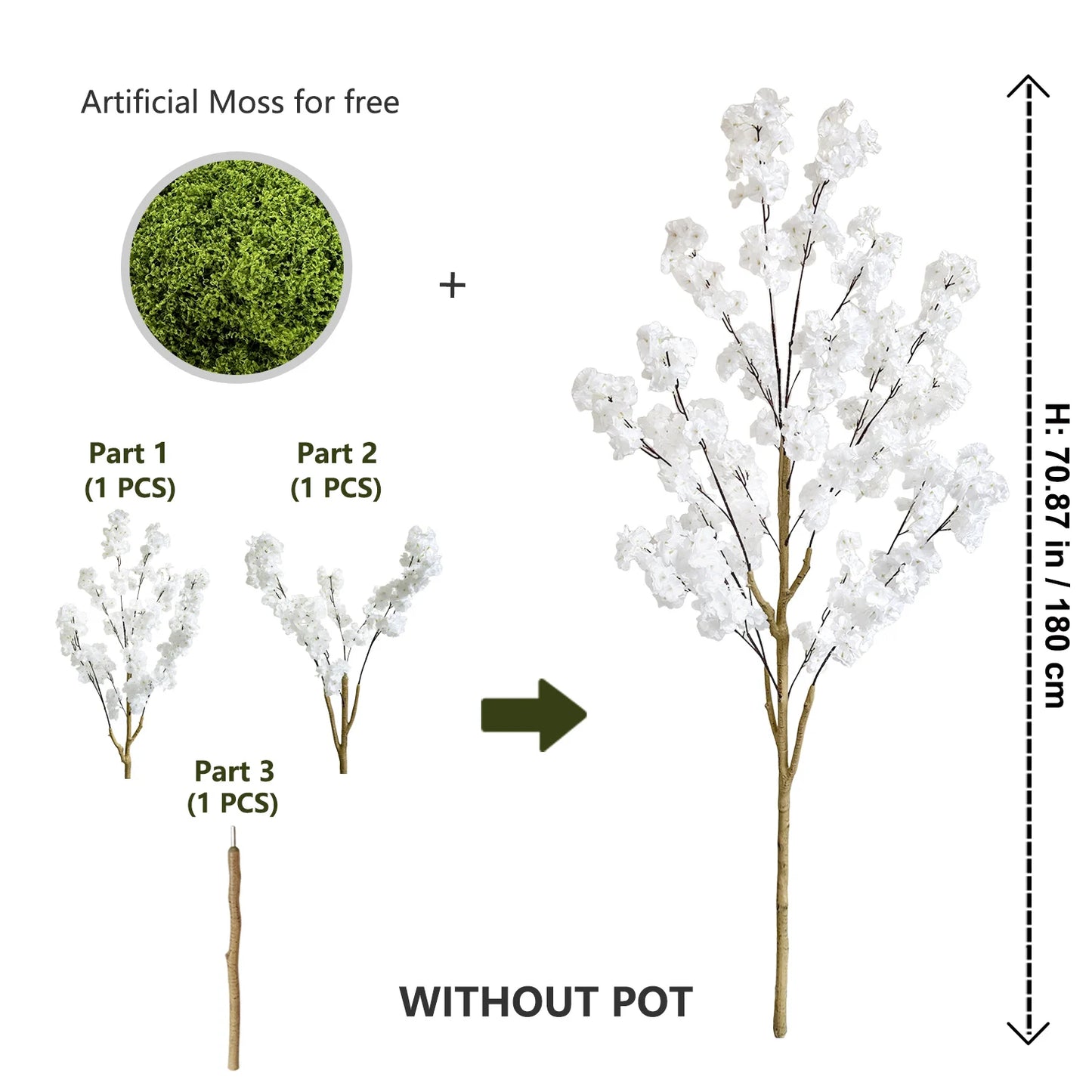 The Fairy Tree - Artificial White Cherry Plant