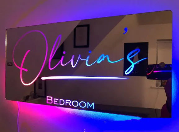 Custom Illuminated Name Mirror