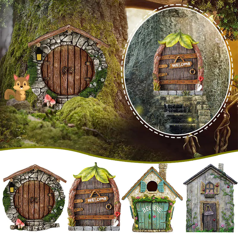 Miniature Fairy Gnome Door Figurines for Garden Decor