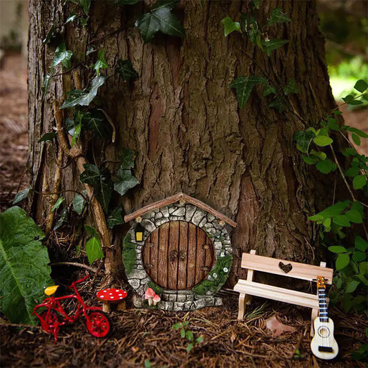 Miniature Fairy Gnome Door Figurines for Garden Decor