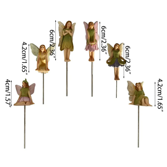 6 Pcs Mini Fairy Figurines Resin Garden Decoration Set