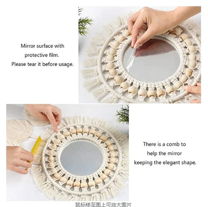 Boho Macrame Mirror