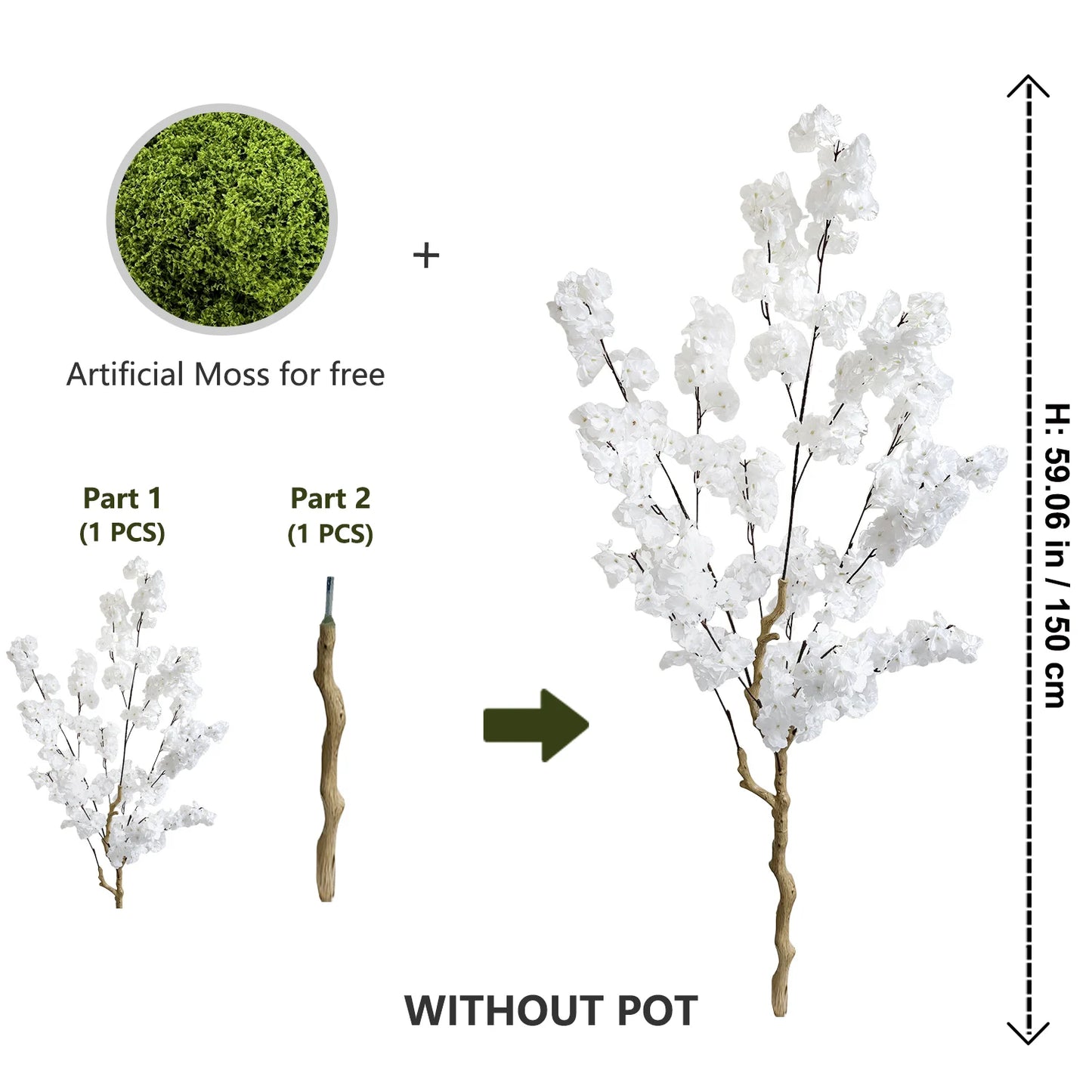 The Fairy Tree - Artificial White Cherry Plant