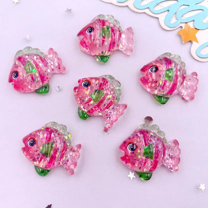 Sparkly Sea Life Assortment (10pcs )Glitter Colorful Resin