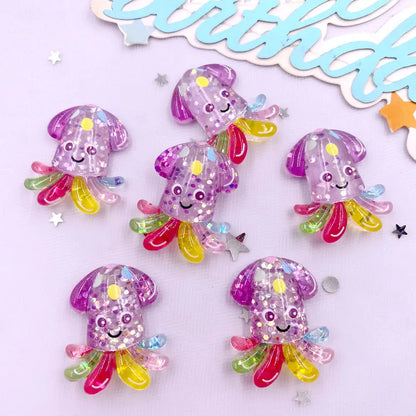 Sparkly Sea Life Assortment (10pcs )Glitter Colorful Resin