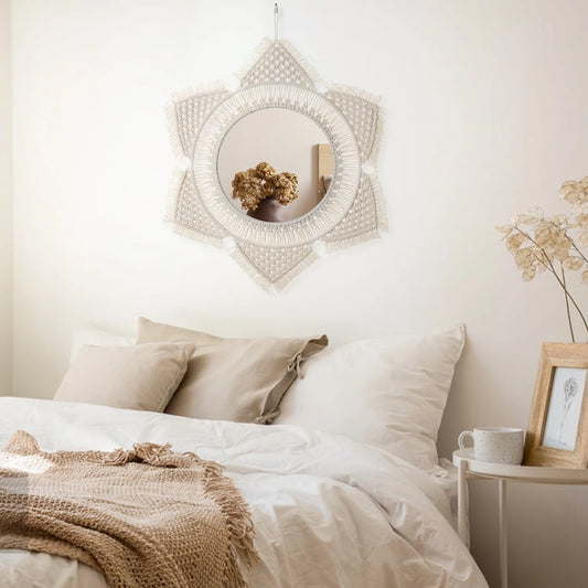 Boho Macrame Mirror