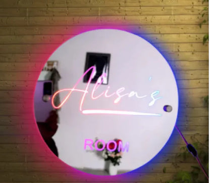 Custom Illuminated Name Mirror