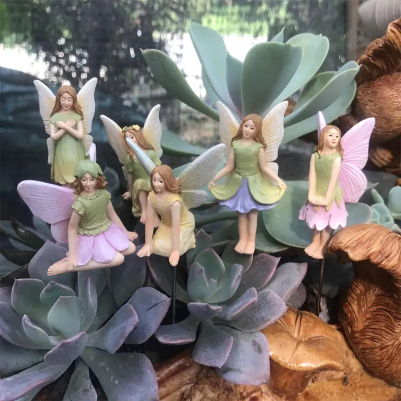 6 Pcs Mini Fairy Figurines Resin Garden Decoration Set