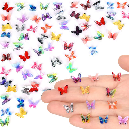 Fairy Garden Butterflies Tiny Resin Butterflies Miniature Ornaments for Fairy Garden Dollhouse Micro Landscape Decoration