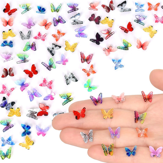 Fairy Garden Butterflies Tiny Resin Butterflies Miniature Ornaments for Fairy Garden Dollhouse Micro Landscape Decoration